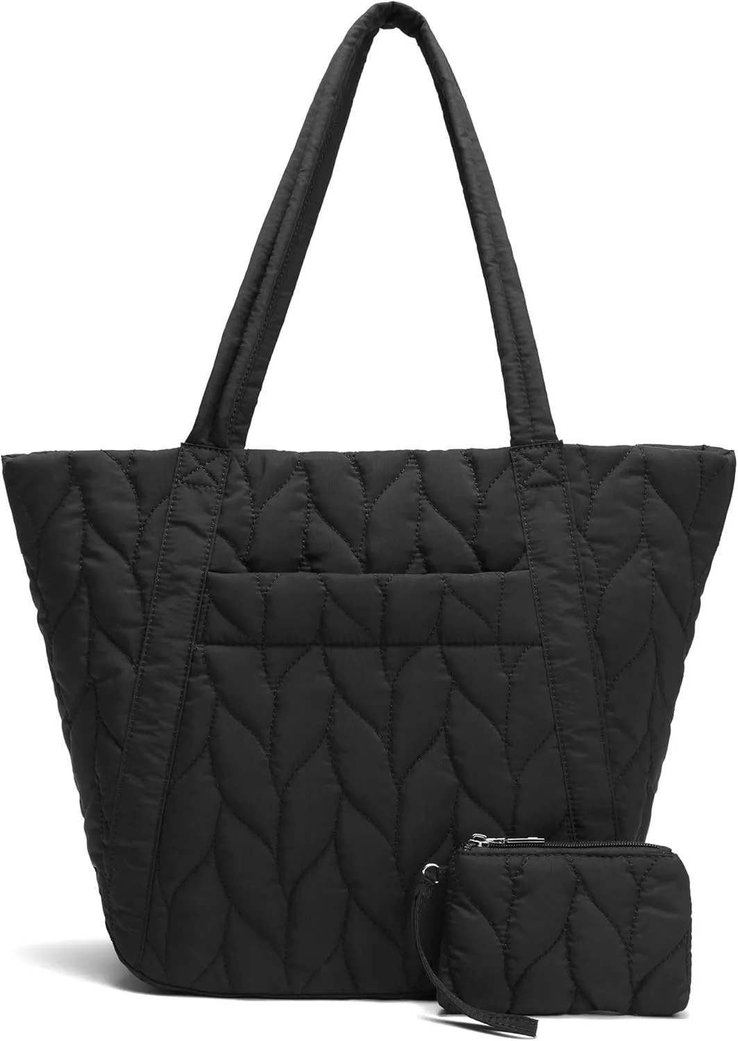 Tote Bag for Women, Quilted Tote Bag with Zipper, Puffer Work Bag Shoulder Bag Handbags Large Purse for Casual Work