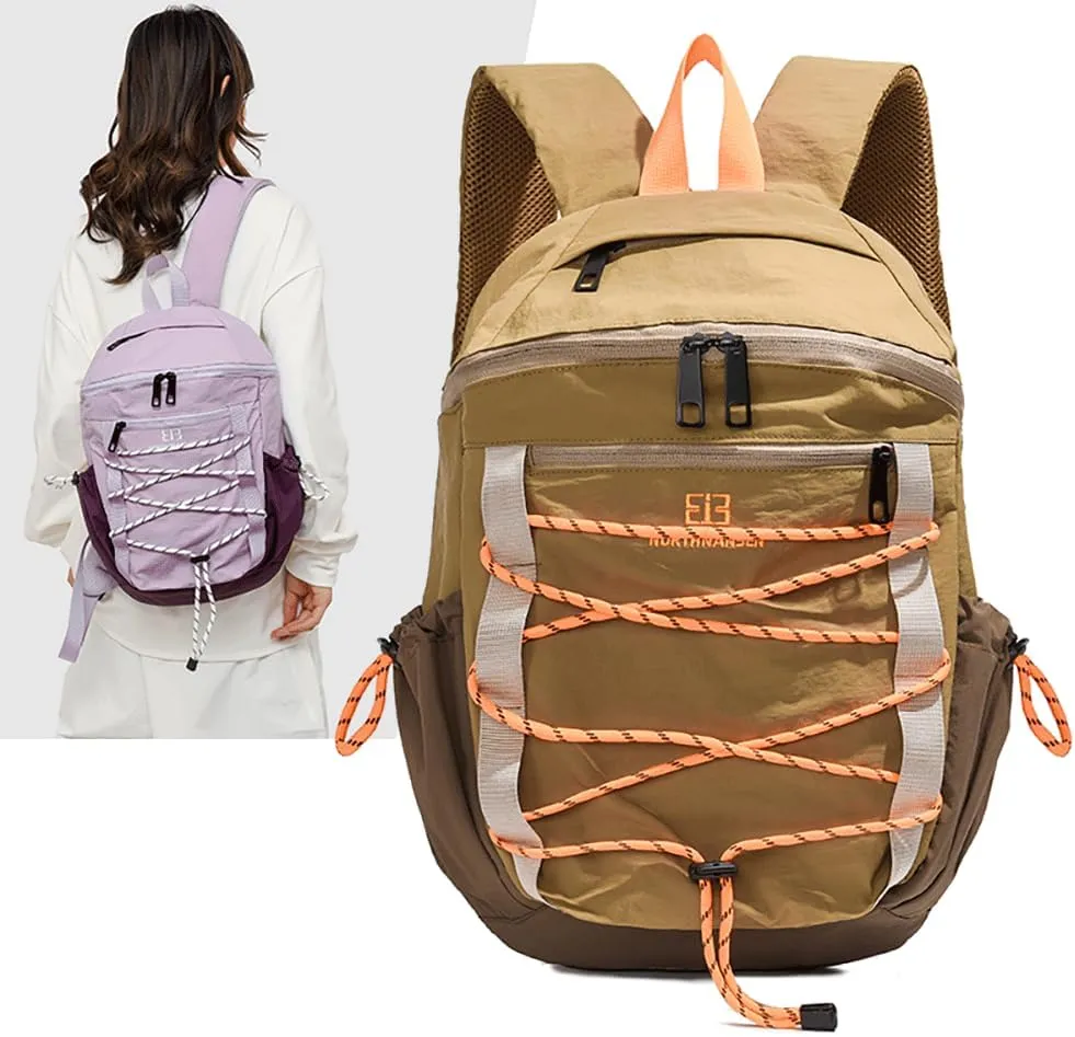 Travel Hiking Backpack for Women,Cycling bag,Lightweight,Waterproof,Outdoor Sport,Leisure,Gym,Camping,Casual Bag,Small 20L. (Khaki)