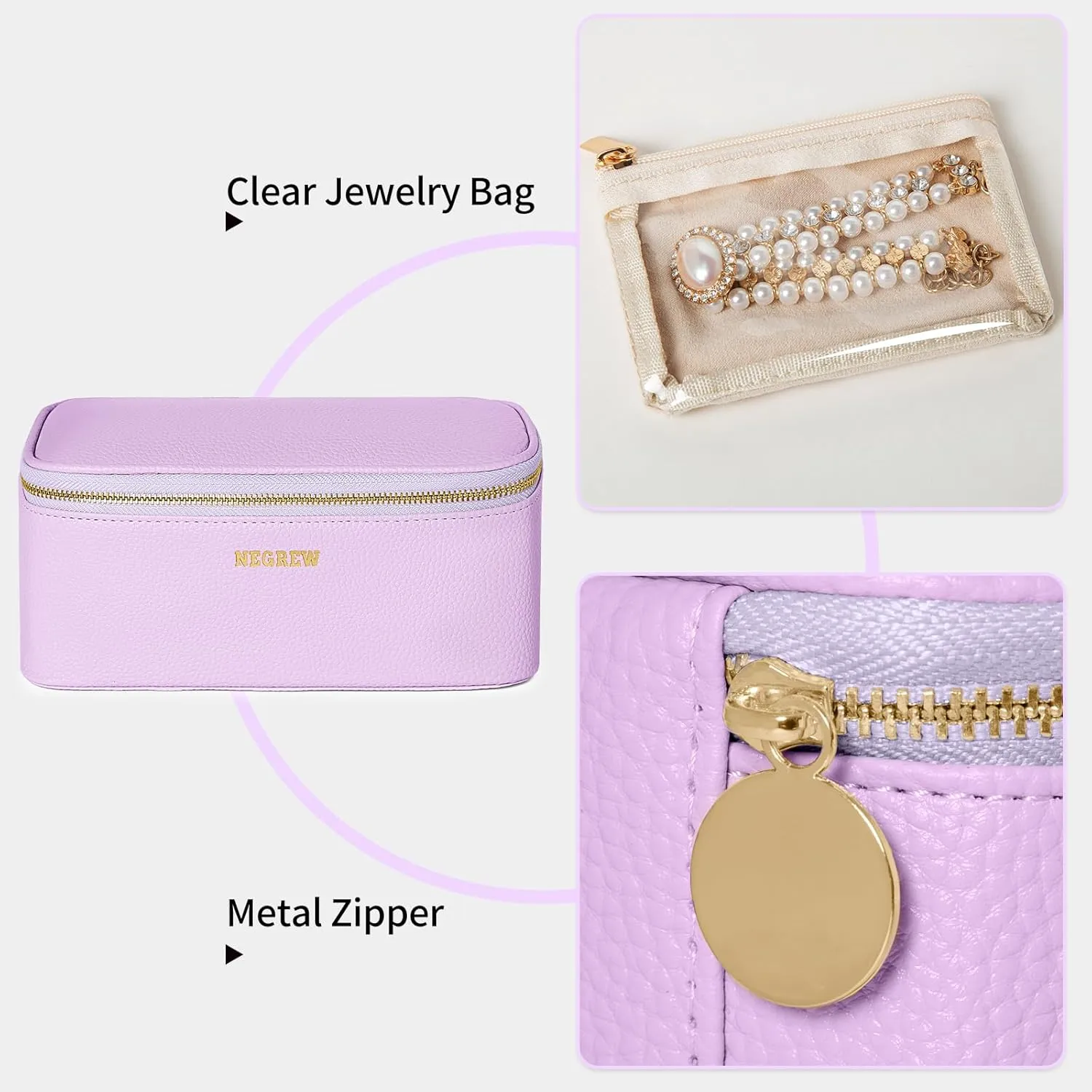 Travel Jewelry Box with 12 Pouches, Leather Jewelry Organizer Case for Women Girl for Necklace Earring Bracelet Ring, Jewelry Holder Organizer Box,Wedding Birthday Gift Idea