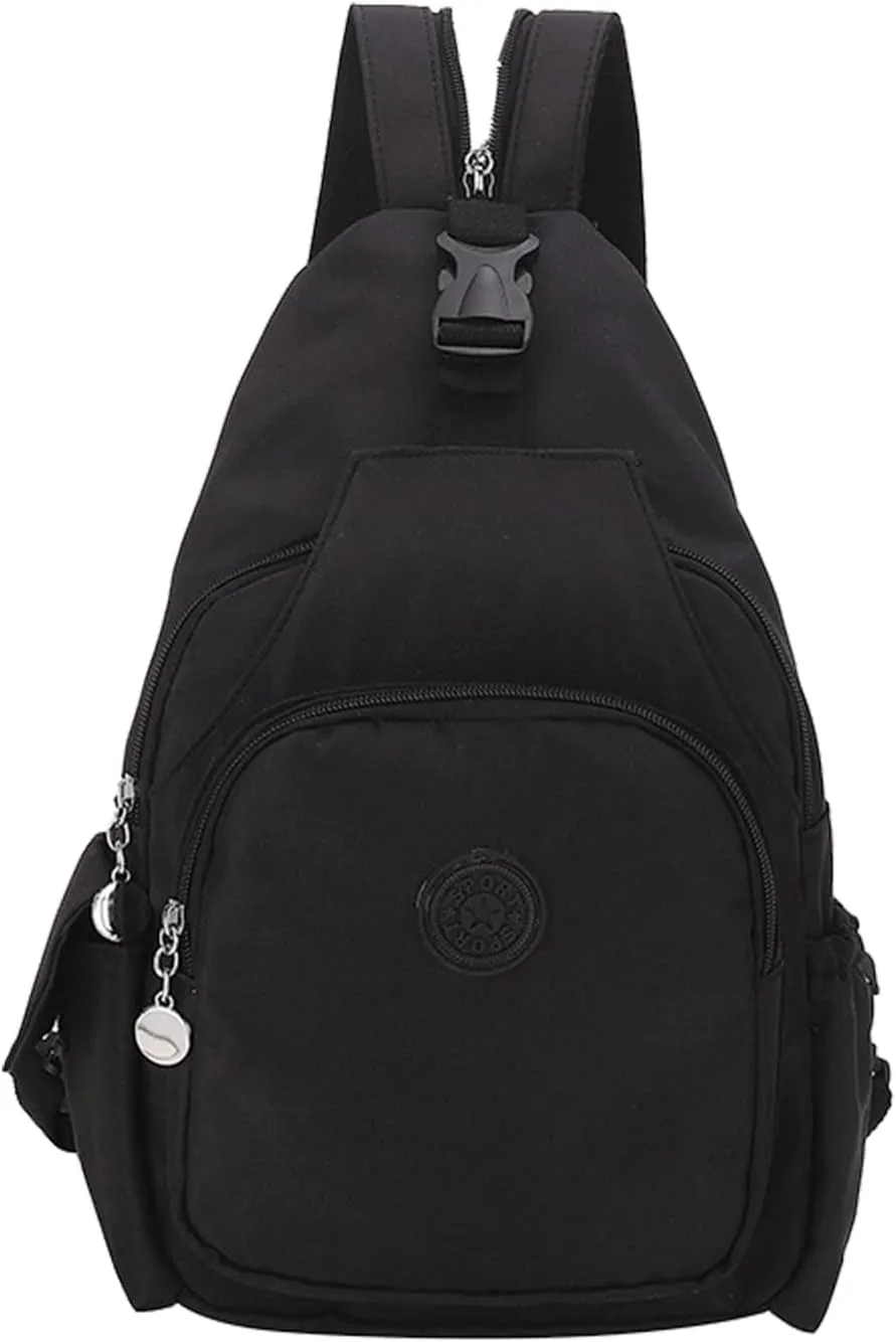 Travel Sling Backpack, Waterproof Large Capacity Sling Backpack, Large Capacity Changeable Shoulder Bag For Hiking Sports With Pockets