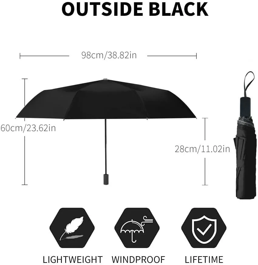 Travel Umbrella for Rain Windproof Cloisonne and evening sky inspired tile Automatic Cute Portable Compact Umbrella for Women Purse Backpack Car Black Sun UV Protection