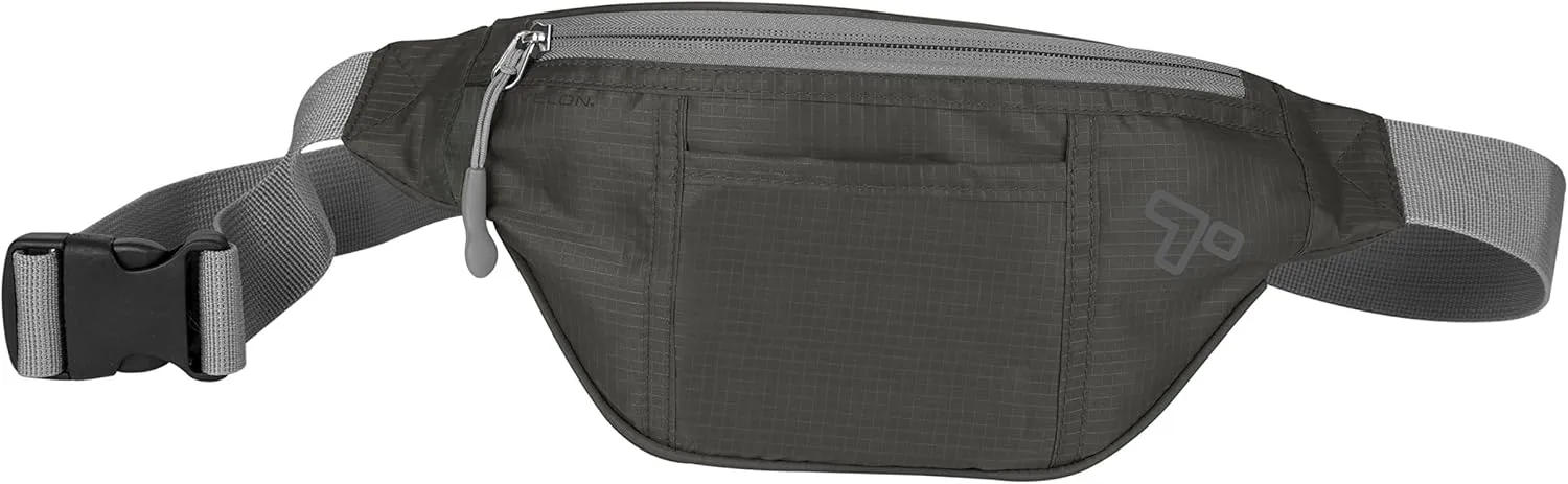 Travelon Top Zip Waist Pack, Charcoal, One Size
