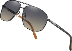 Trendy Polarized Aviator Sunglasses for Men Classic Sunglasses, UV400 Protection Mirror Lens, Fashion Vintage