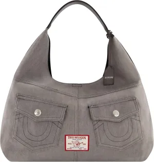 True Religion Women's Shoulder Bag Purse, Large Hobo Handbag with Front Pockets