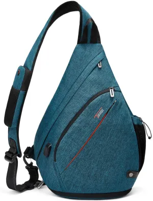 TUDEQU Sling backpack, 8 Pockets Sling Bag Crossbody, 19L Large Sling Bag for Men Travel Crossbody Backpack Hiking Outdoor