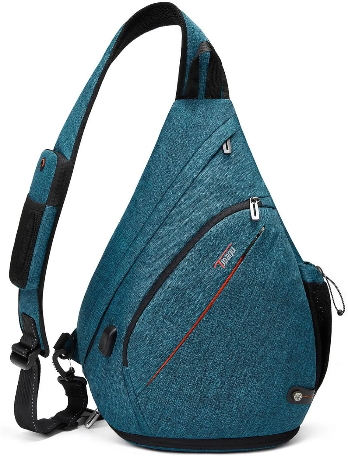 TUDEQU Sling backpack, 8 Pockets Sling Bag Crossbody, 19L Large Sling Bag for Men Travel Crossbody Backpack Hiking Outdoor