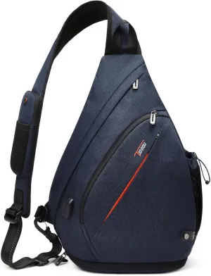 TUDEQU Sling backpack, 8 Pockets Sling Bag Crossbody, 19L Large Sling Bag for Men Travel Crossbody Backpack Hiking Outdoor