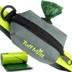 Tuff Mutt Dog Poop Bag Holder for Leash, Lightweight Dispenser for Pet Waste Bags, Easy Cleanup Accessory for All Leashes, Includes Bags
