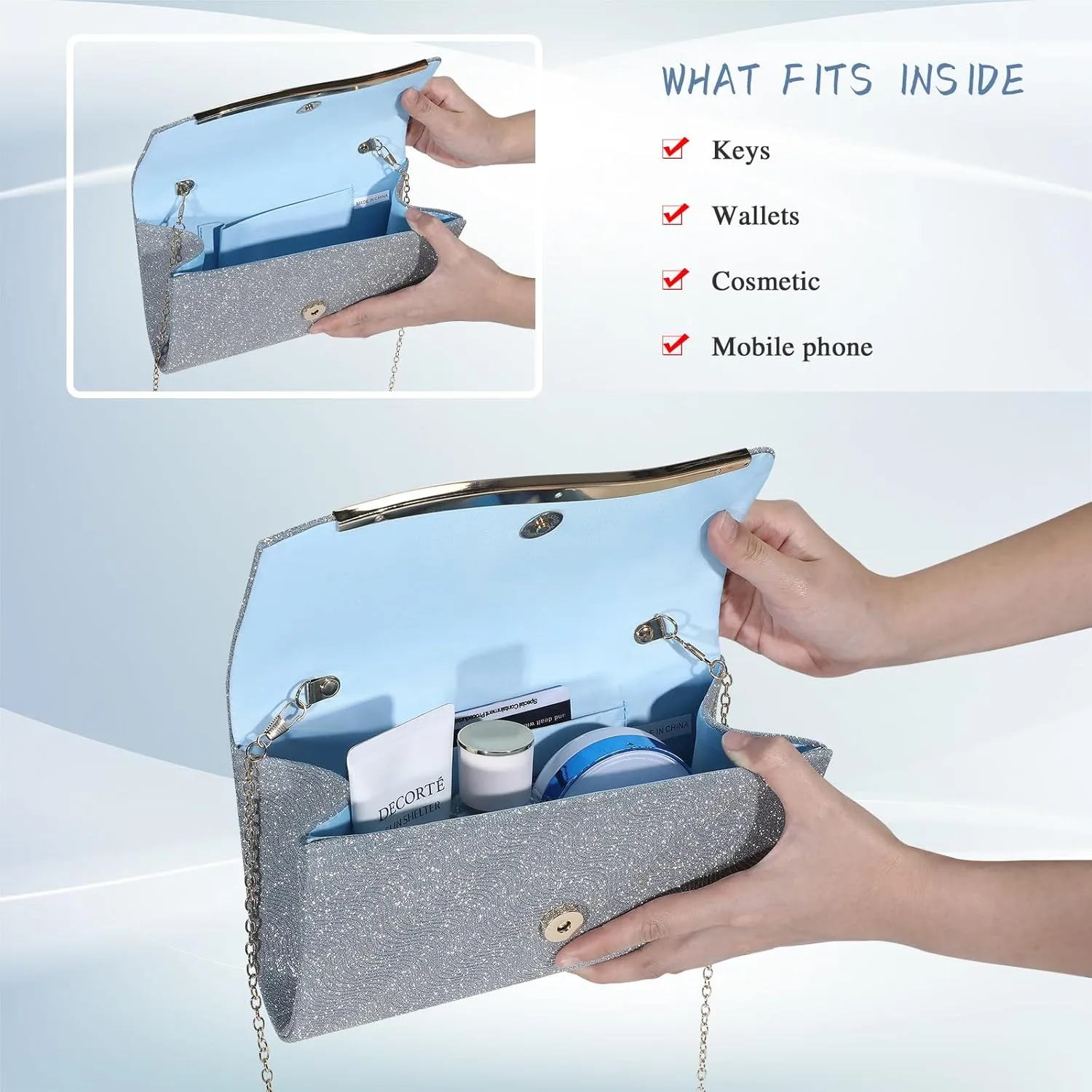 UBAYMAX Evening Bag Clutch Purses for Women Lady Girl Handbags Crossbody Bag Wedding Bag for Prom Party Wedding Engagement
