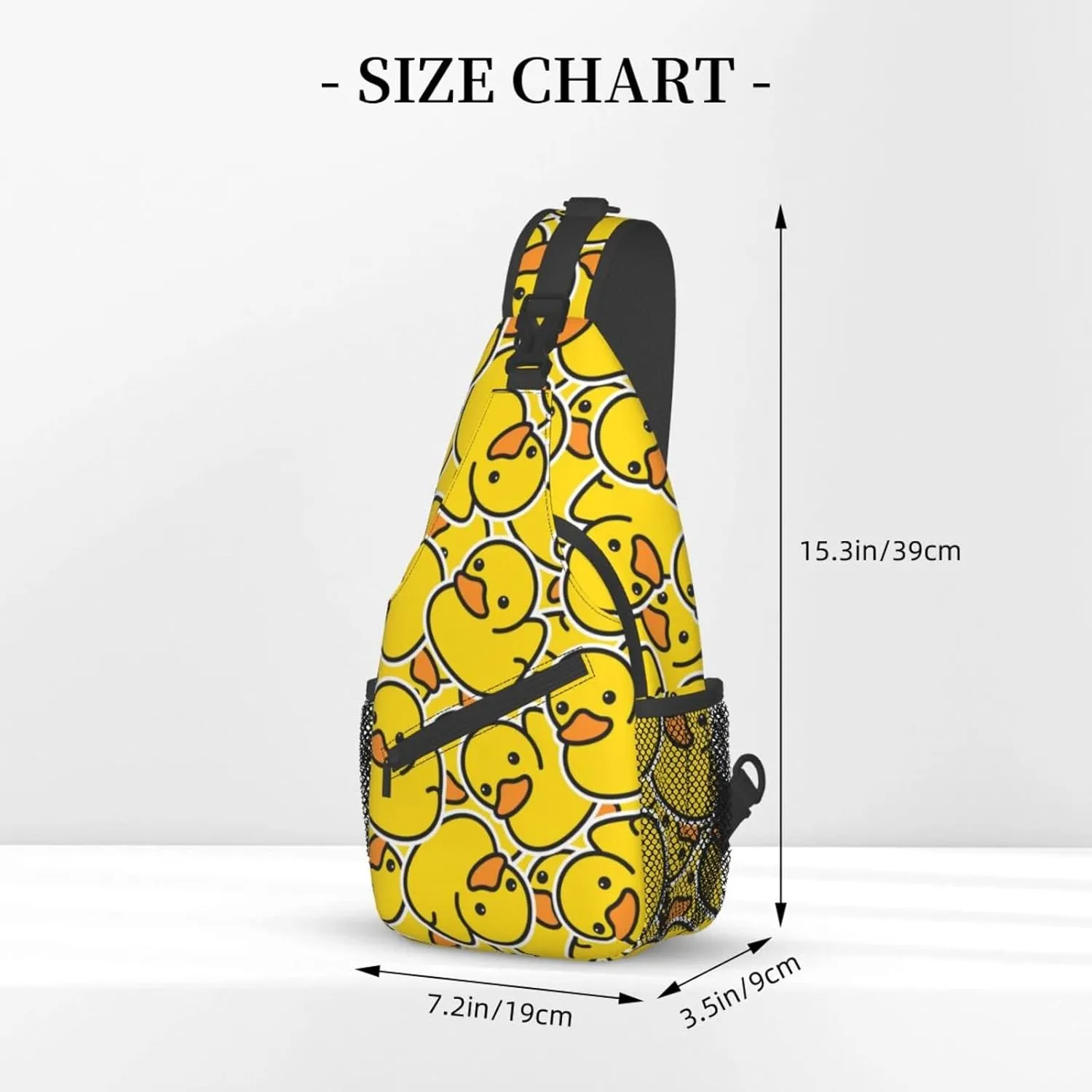 Unique Rubber Duck Sling Bag Crossbody Backpack for Men Women a Bunch of Yellow Rubber Ducks Cartoon Animal Overlay Chest Bag Casual Shoulder Backpack Sport Travel Hiking Daypack