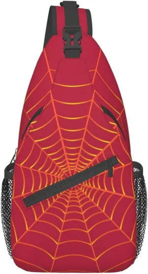 Unisex Crossbody Bag Red Sling Bag for Men Women Mini One Shoulder Chest Bag Gym Sport Travel Hiking