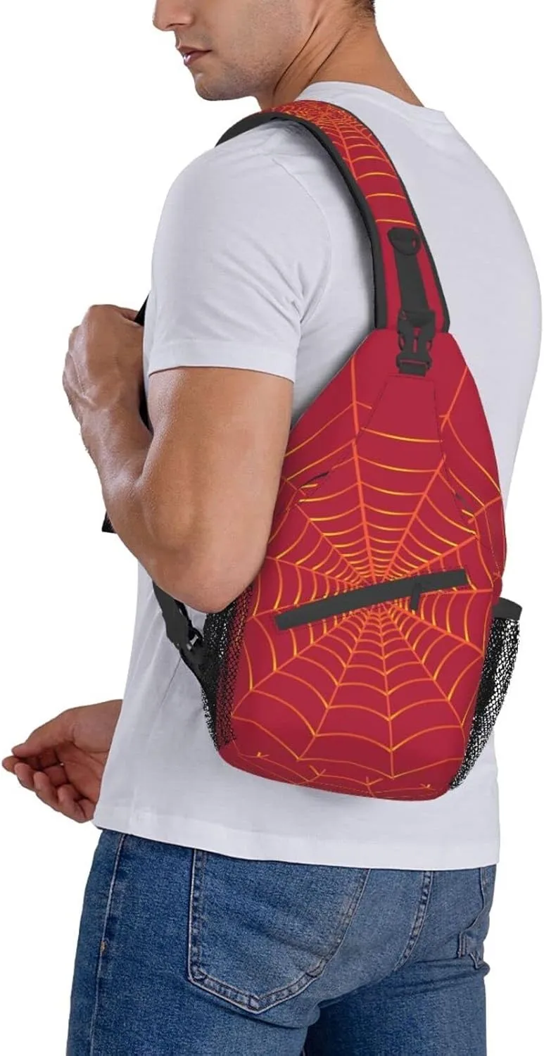 Unisex Crossbody Bag Red Sling Bag for Men Women Mini One Shoulder Chest Bag Gym Sport Travel Hiking