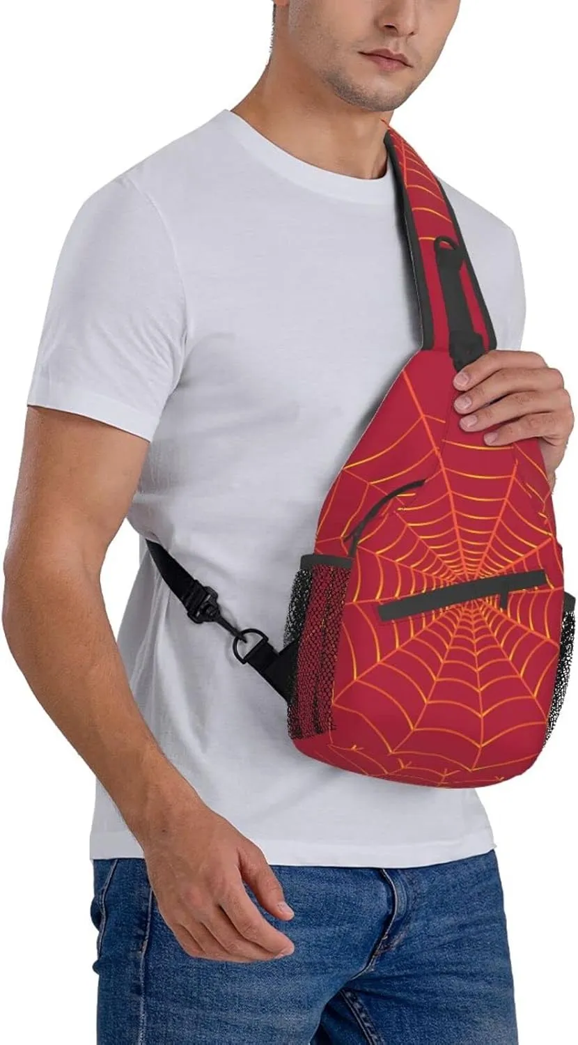 Unisex Crossbody Bag Red Sling Bag for Men Women Mini One Shoulder Chest Bag Gym Sport Travel Hiking