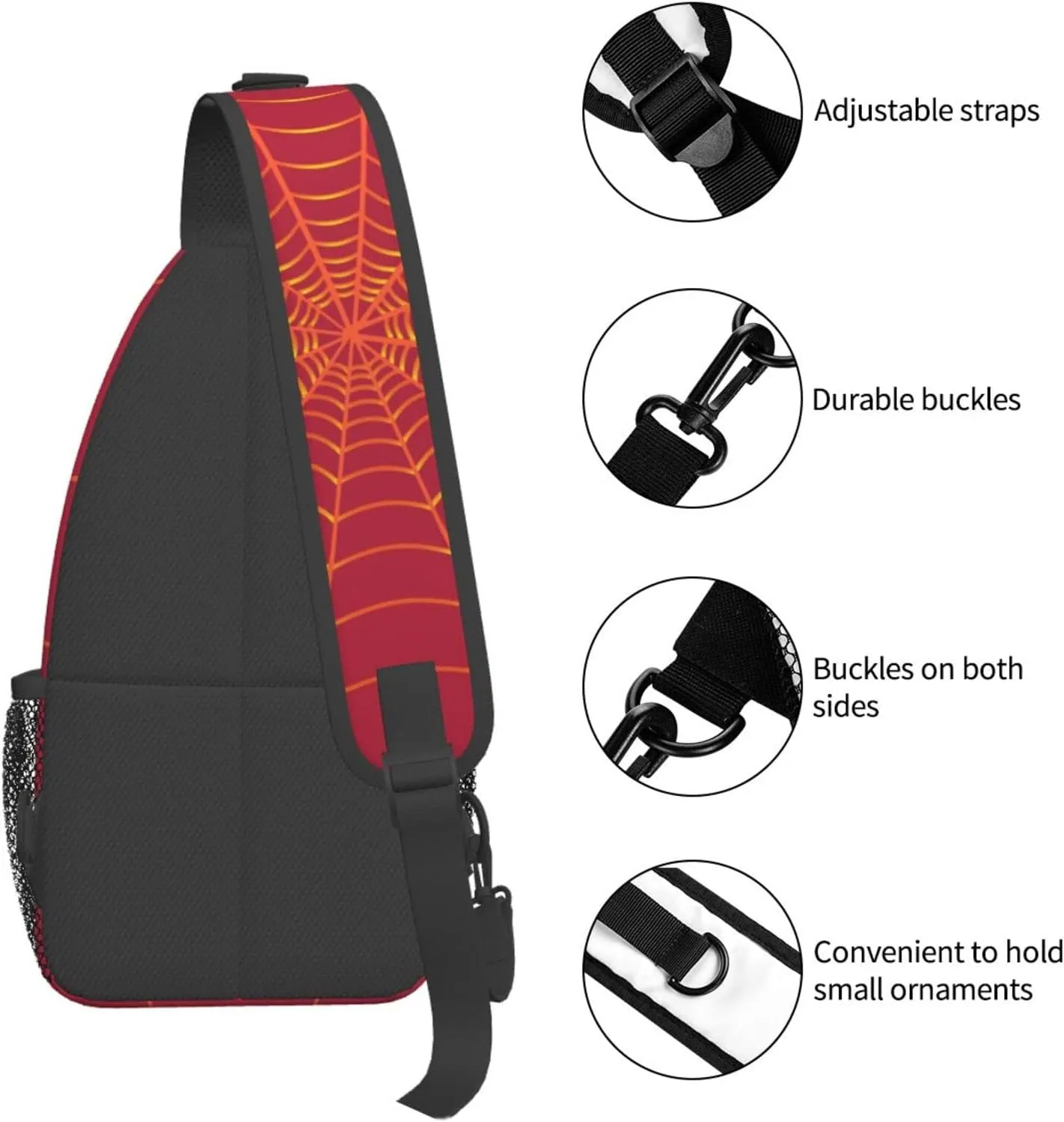 Unisex Crossbody Bag Red Sling Bag for Men Women Mini One Shoulder Chest Bag Gym Sport Travel Hiking