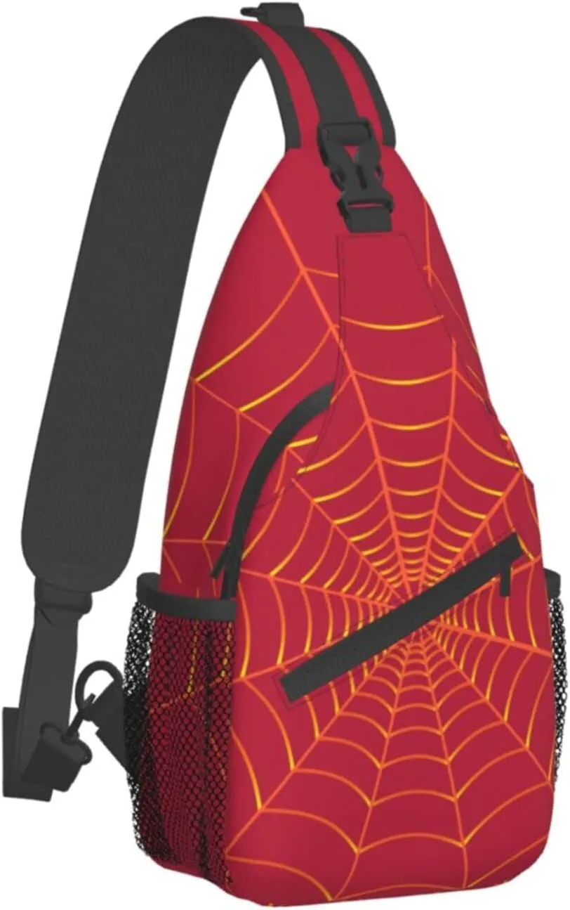 Unisex Crossbody Bag Red Sling Bag for Men Women Mini One Shoulder Chest Bag Gym Sport Travel Hiking
