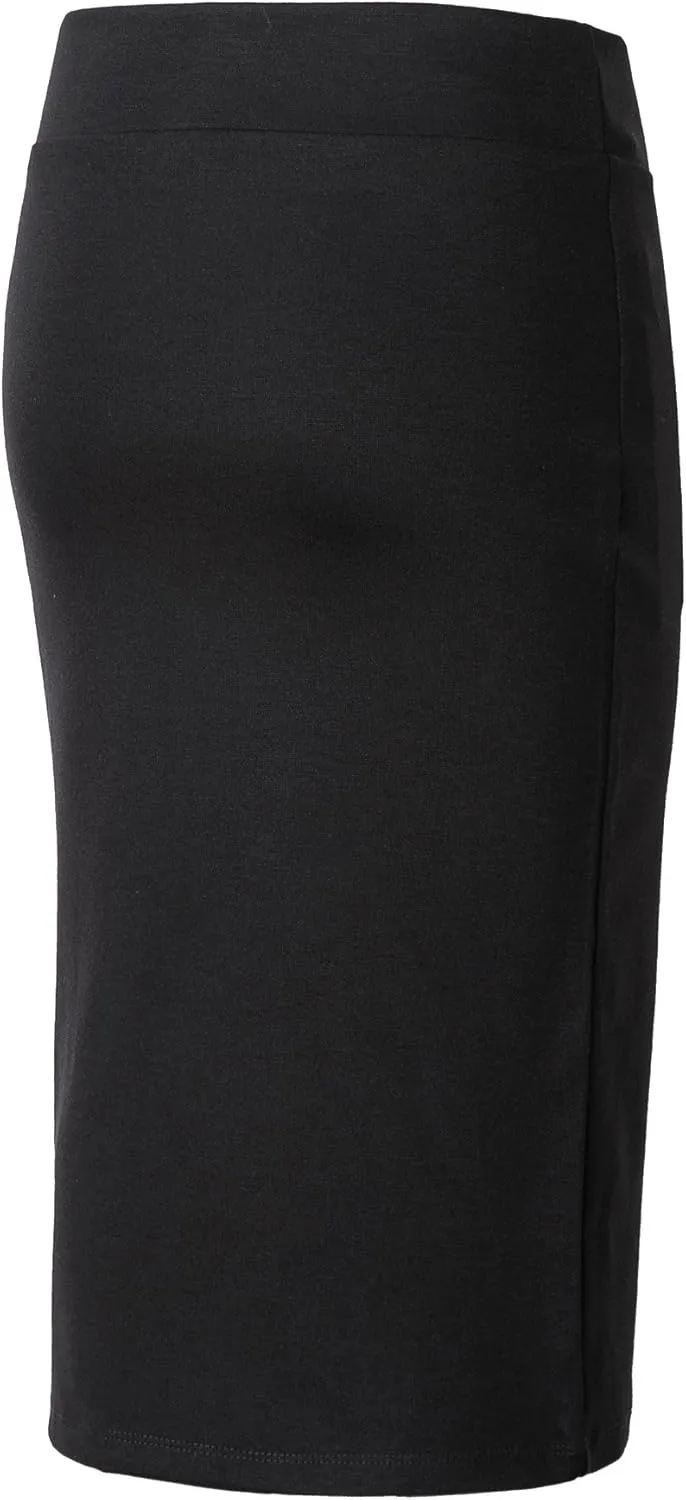 Urban CoCo Women's Elastic Waist Stretch Bodycon Midi Pencil Skirt