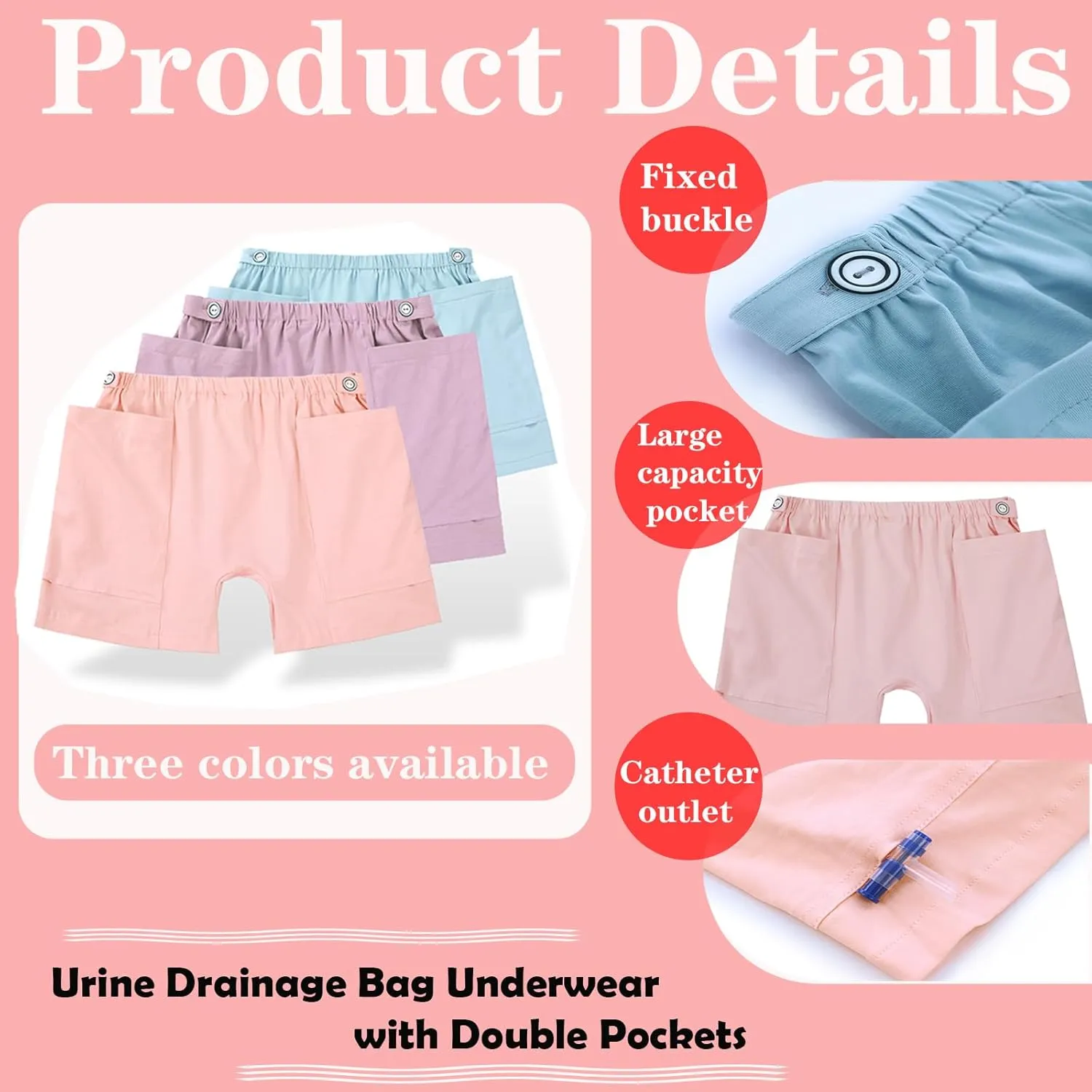 Urine Bag Pants for Women,Underwear Urine Bag Pants Urine Drainage Bag Underwear,Nephrostomy Bag Pants for Abdominal Surgeries Patient