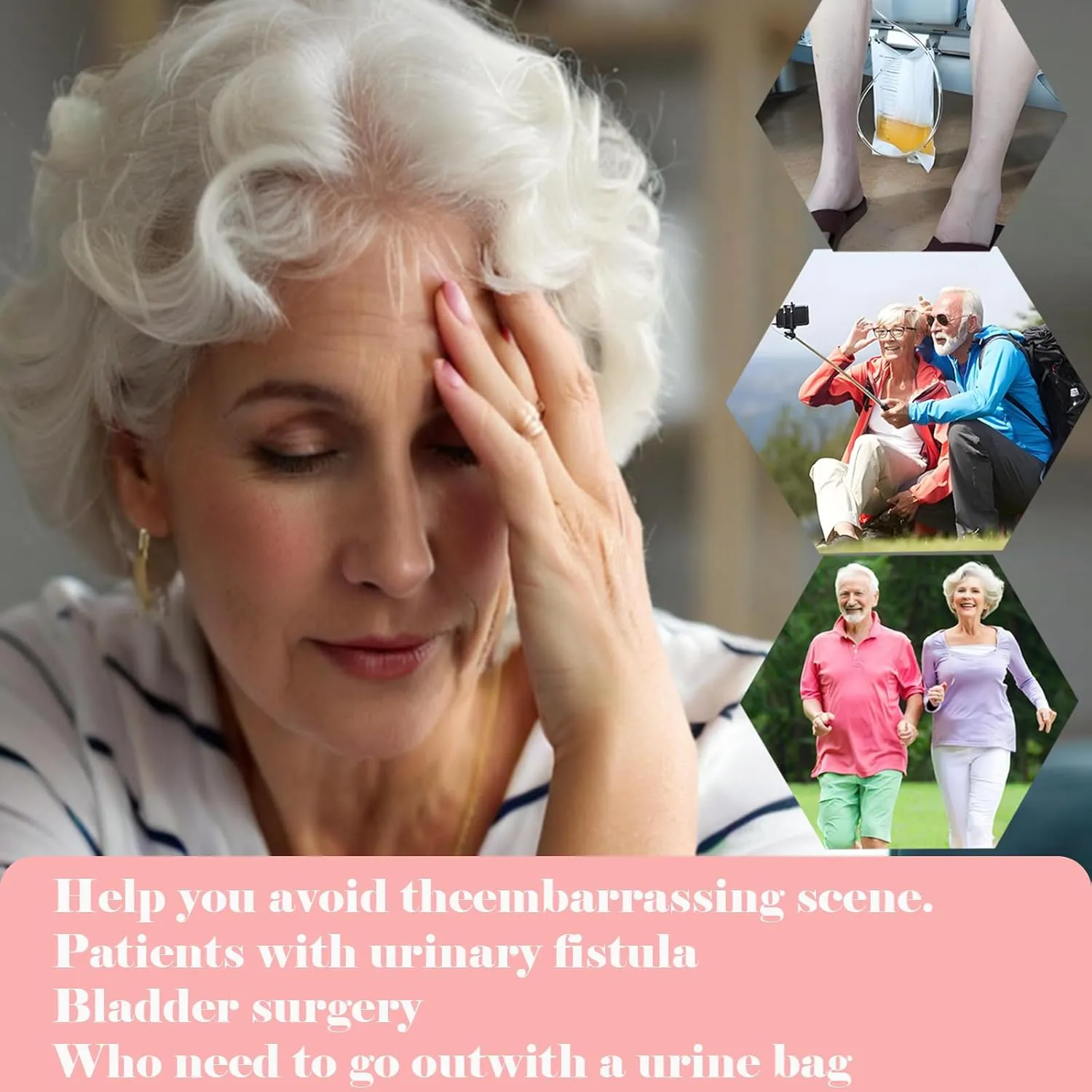 Urine Bag Pants for Women,Underwear Urine Bag Pants Urine Drainage Bag Underwear,Nephrostomy Bag Pants for Abdominal Surgeries Patient