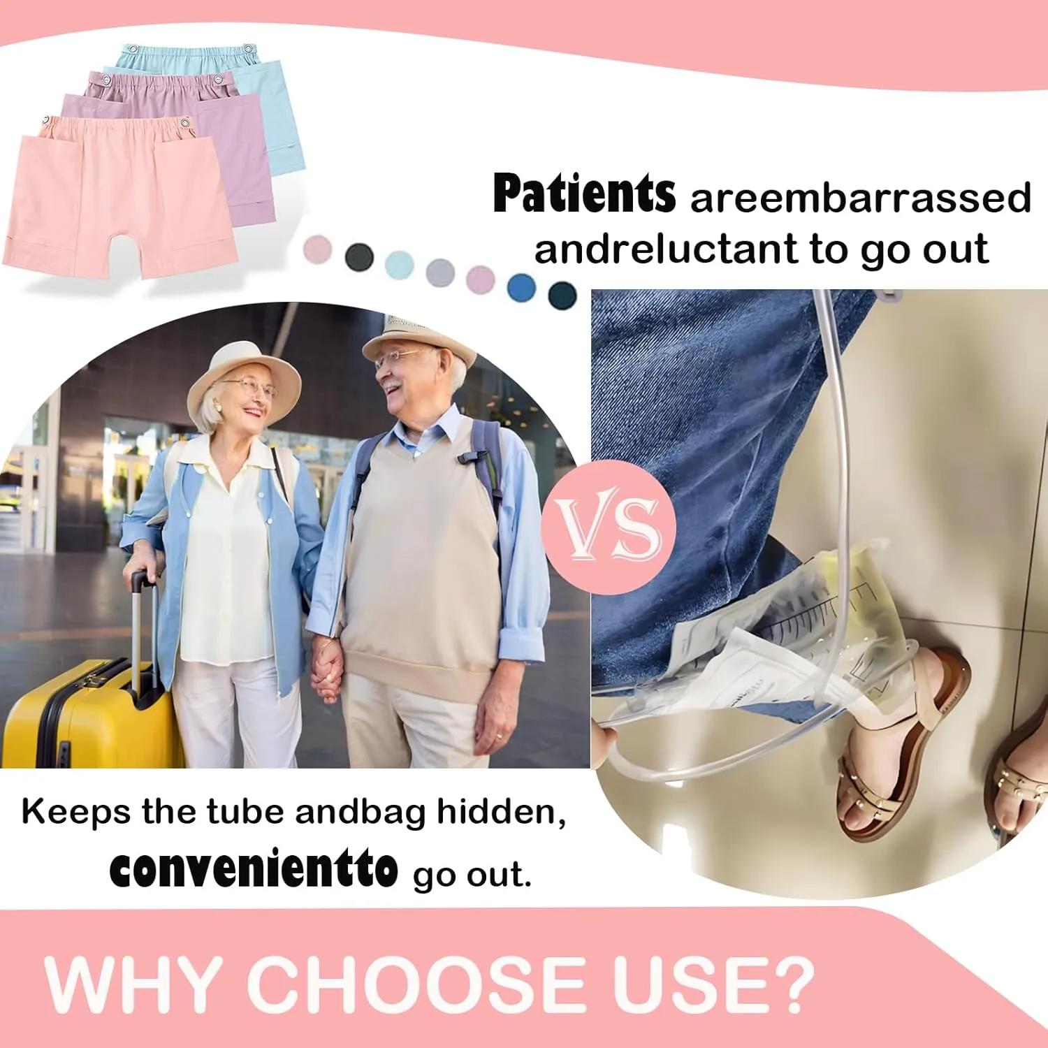 Urine Bag Pants for Women,Underwear Urine Bag Pants Urine Drainage Bag Underwear,Nephrostomy Bag Pants for Abdominal Surgeries Patient