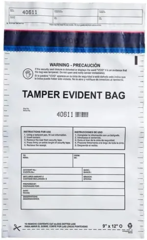 USPACKSMART 10”x13" Clear Plastic Deposit Bags with Security Tape Tamper Evident - Secure Bank Deposits, Cash Handling, & Currency Transport | Self-Sealing Tape with Hidden Graphics | 100-Pack
