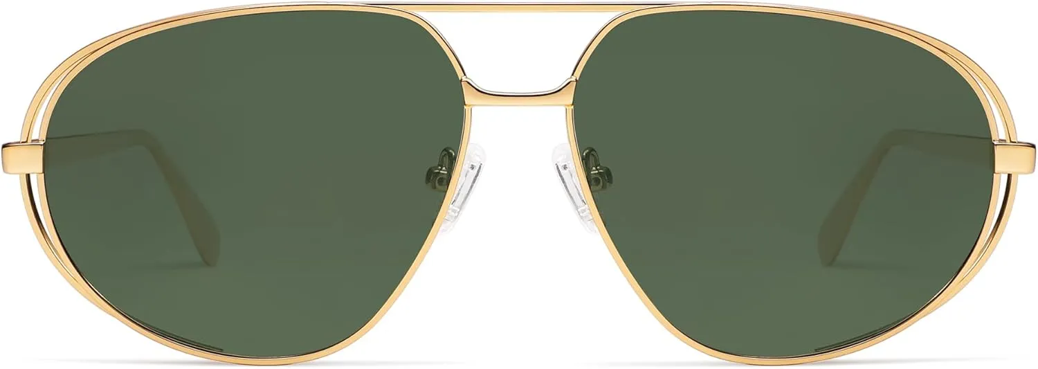 VANLINKER Retro Polarized Aviator Sunglasses for Women Men Classic Trendy Driving Sunglasses Designer Metal Frame VL9837