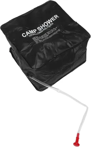 VANZACK Outdoor Shower Bag Solar Heat Cooler Float Pouches Pool Bank Charger Duffle Wet Comes Nappy Camping Sea Fanny Tote Leak Basket Sack Toiletry Black
