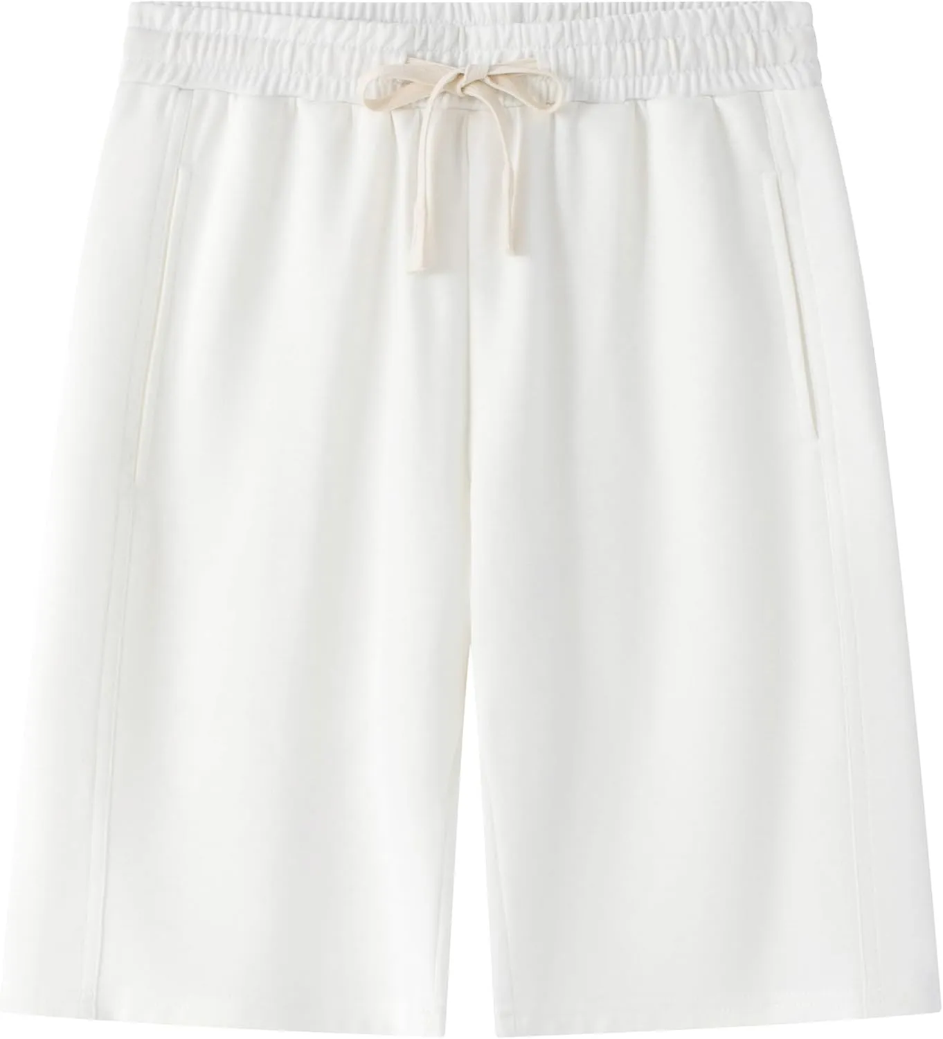 Vcansion Women's Elastic Waist Knee Length Casual Cotton Bermuda Shorts with Drawstring