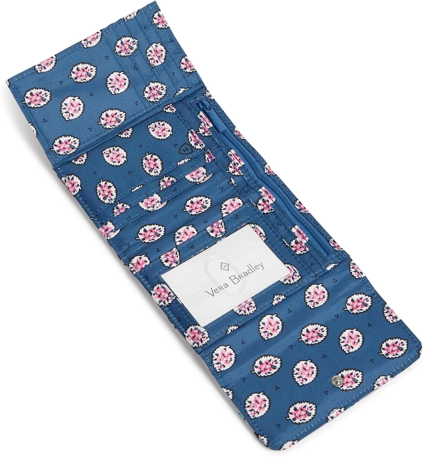 Vera Bradley Performance Twill Riley Compact Wallet with RFID Protection, Parisian Bouquet
