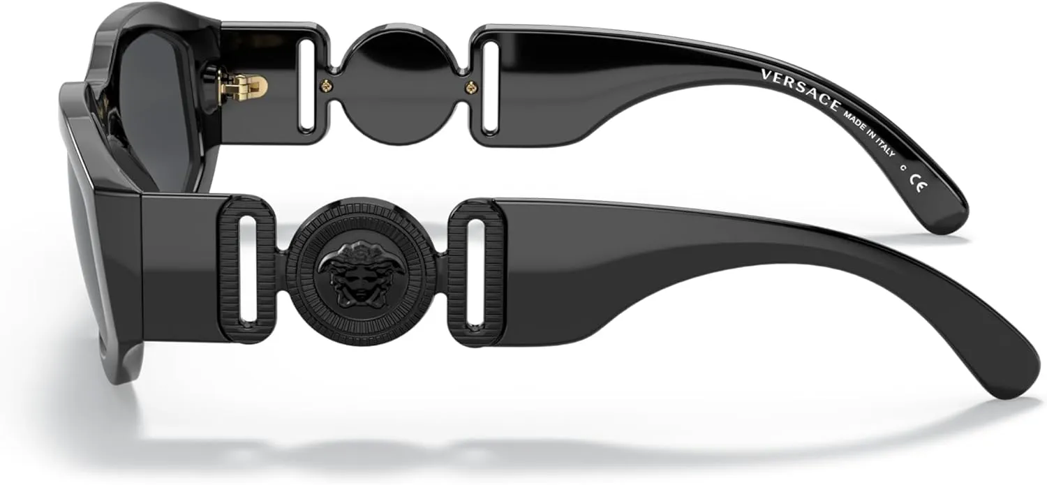Versace Man Sunglasses Black Frame, Dark Grey Lenses, 53MM