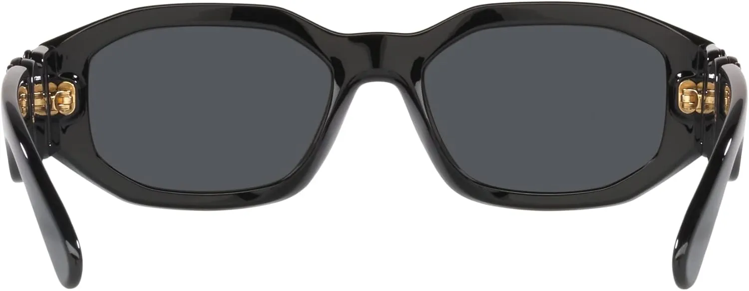 Versace Man Sunglasses Black Frame, Dark Grey Lenses, 53MM