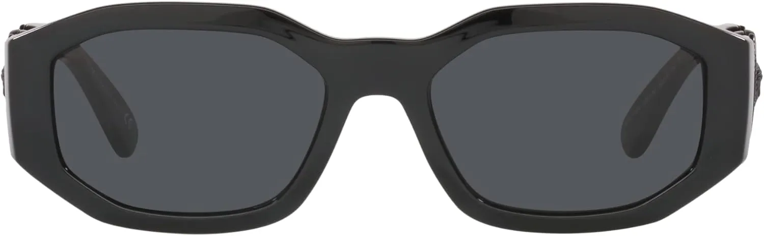 Versace Man Sunglasses Black Frame, Dark Grey Lenses, 53MM