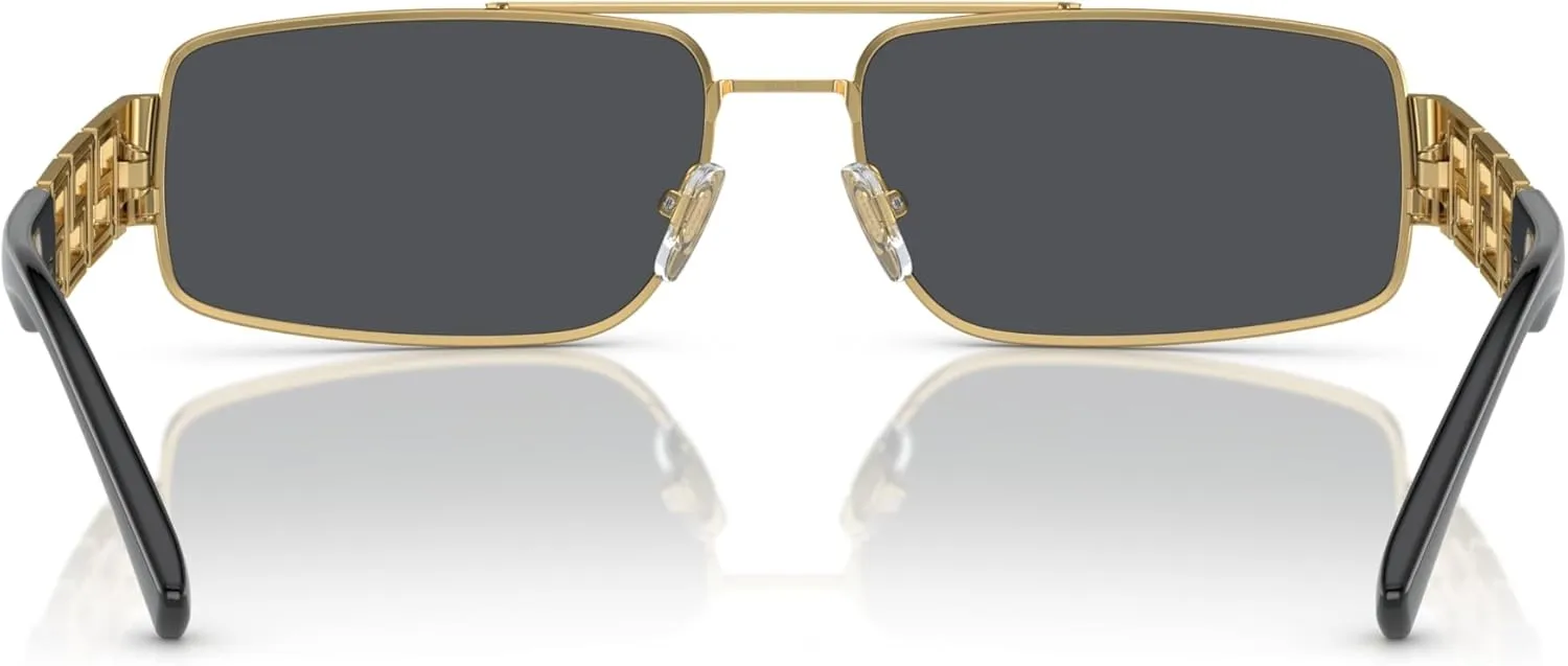 Versace Man Sunglasses Gold Frame, Dark Grey Lenses, 60MM