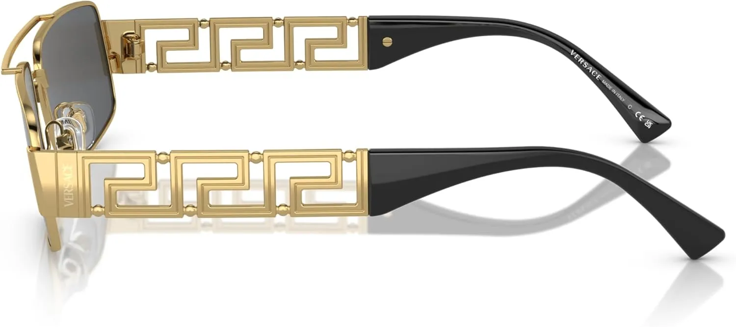 Versace Man Sunglasses Gold Frame, Dark Grey Lenses, 60MM