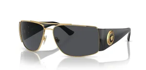 Versace Man Sunglasses Gold Frame, Dark Grey - Polar Lenses, 63MM