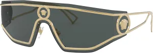 Versace VE 2226 100287 Gold Metal Shield Sunglasses Grey Lens