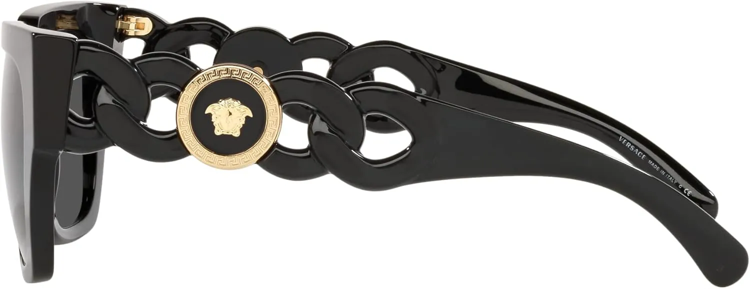 Versace Woman Sunglasses Black Frame, Dark Grey Lenses, 53MM