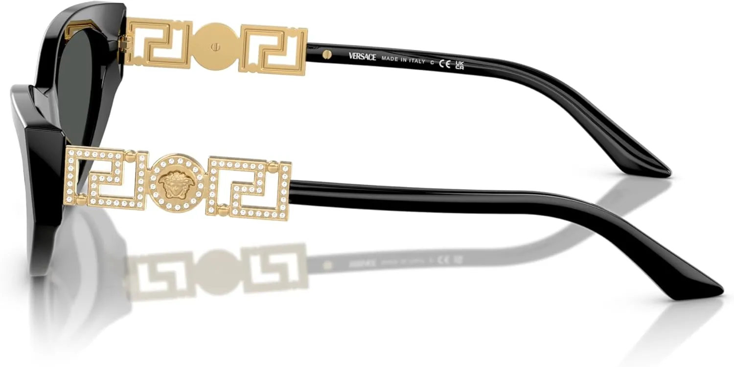 Versace Woman Sunglasses Black Frame, Dark Grey Lenses, 56MM