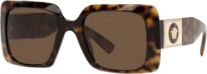 Versace Woman Sunglasses Havana Frame, Dark Brown Lenses, 54MM