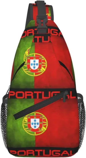 Vintage Portugal Portuguese Flag Chest Sling Bag Crossbody Shoulder Backpack Bag Gym Cycling Daypack Travel Hiking Cross Bag