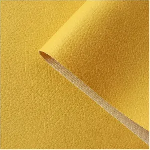 Vinyl Fabric, Marine Faux Leather Upholstery, for Upholstery Crafts, DIY Sewings, Sofa, Handbag, Earrings, Hair Bows Decorations (63''X39.4''inch)(Yellow,1.6X8m)