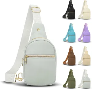 VOROLO Large Sling Bag,Crossbody Bags For Women and Men with Ajustable Strap Cross body Bag Light Grey