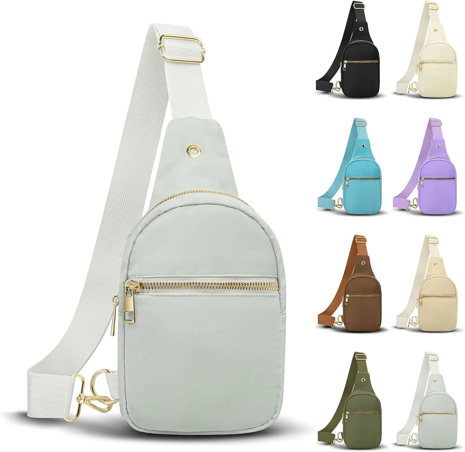 VOROLO Large Sling Bag,Crossbody Bags For Women and Men with Ajustable Strap Cross body Bag Light Grey