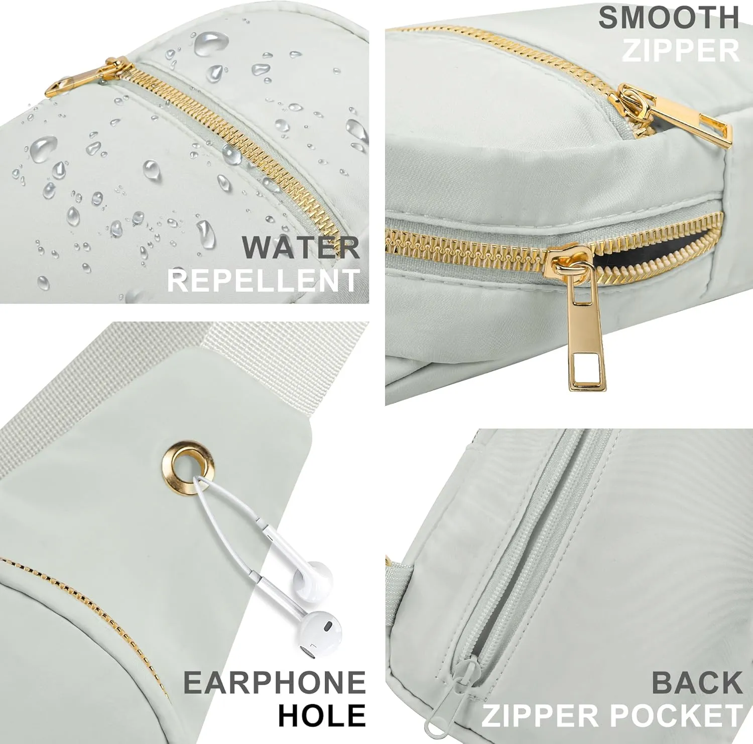 VOROLO Large Sling Bag,Crossbody Bags For Women and Men with Ajustable Strap Cross body Bag Light Grey
