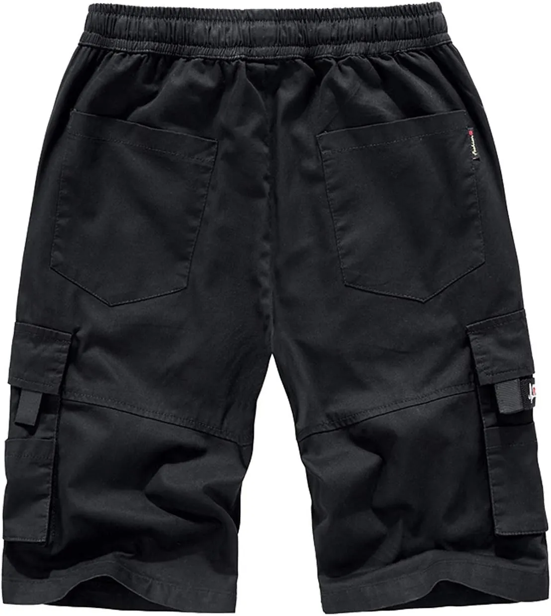 VtuAOL Men's Cargo Shorts Elastic Waist Casual Cotton Shorts with Multi Pockets