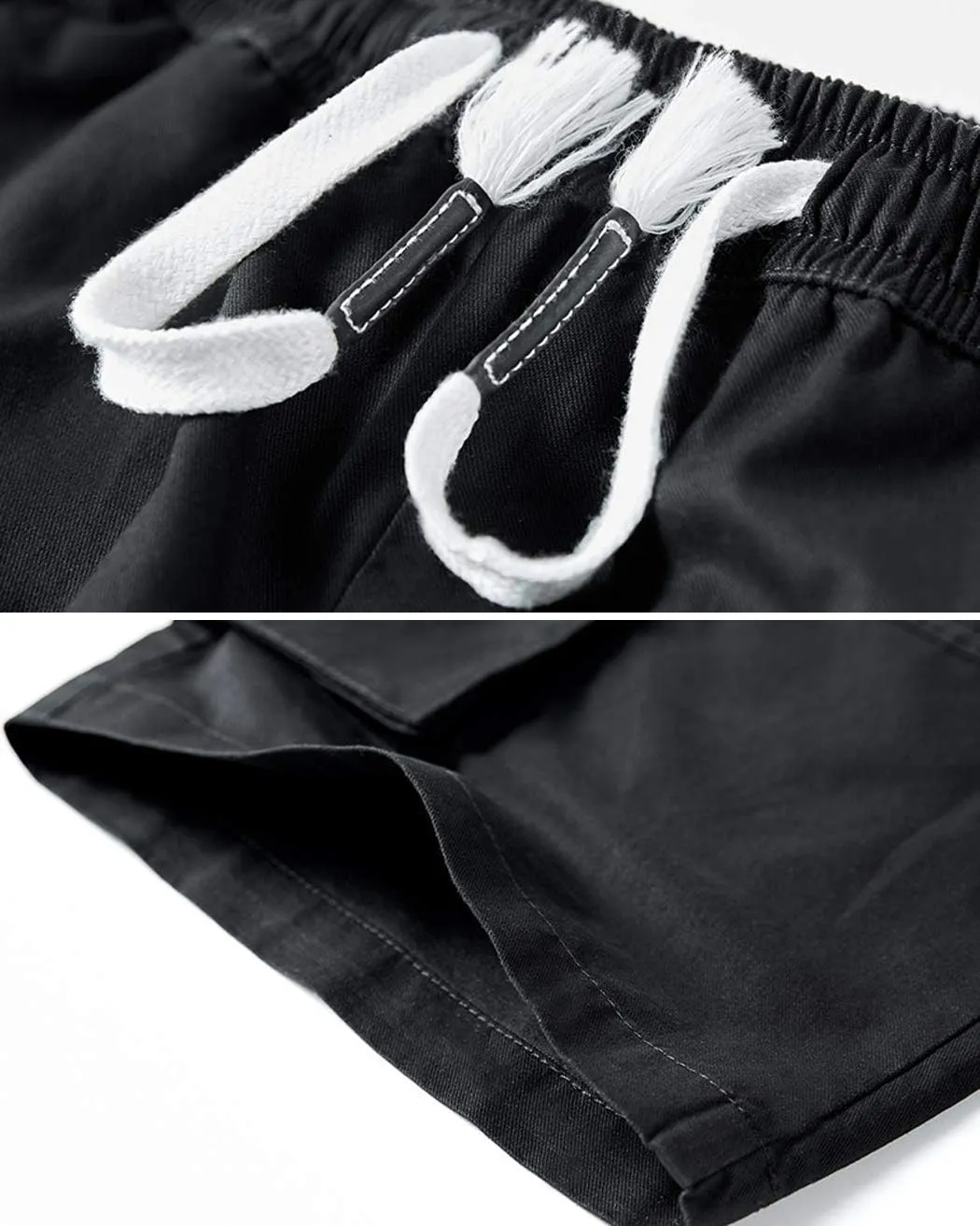 VtuAOL Men's Cargo Shorts Elastic Waist Casual Cotton Shorts with Multi Pockets