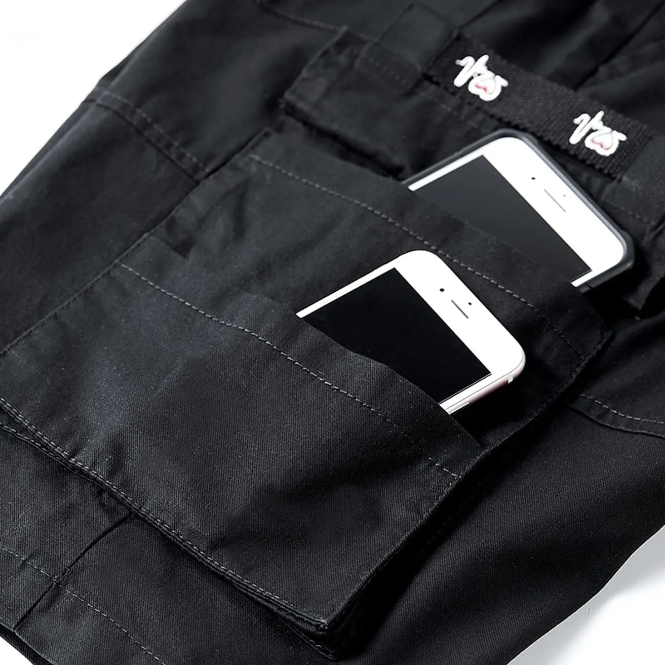 VtuAOL Men's Cargo Shorts Elastic Waist Casual Cotton Shorts with Multi Pockets