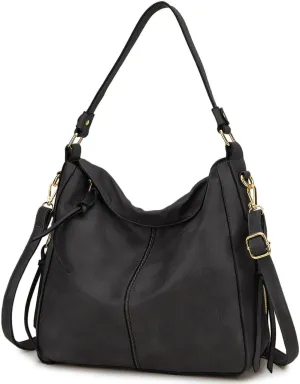 VX VONXURY Hobo Bags for Women, Faux Leather Tote Purse Ladies Handbag Medium Shoulder Bags with Side Pockets for Work Travel