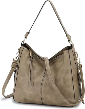 VX VONXURY Hobo Bags for Women, Faux Leather Tote Purse Ladies Handbag Medium Shoulder Bags with Side Pockets for Work Travel