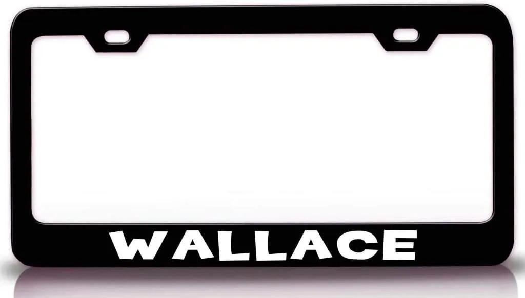 Wallace Male Name Metal Car SUV Truck License Plate Frame Bl t90