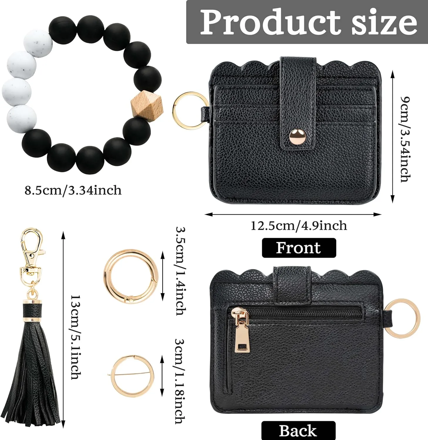 Wallet Keychain Wristlet for Women RFID Card Holder Keychain Key Chain Wallet Key Ring with Wrist Wallet for Women